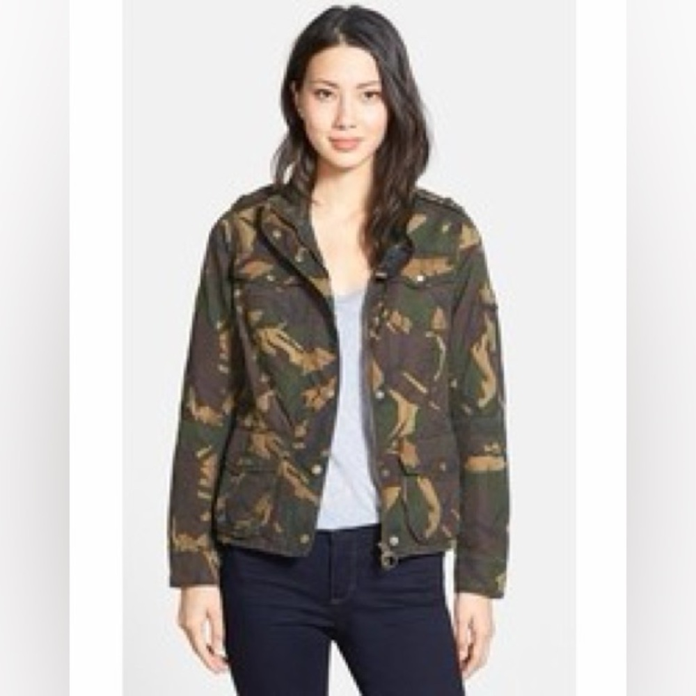 Barbour Valiant Camo Printed Waxed Cotton Jacket